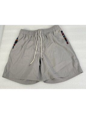 Wowie Shorts Mens M Beige Nomad Drawstring Aztec Pockets Unlined Beach 7" Inseam